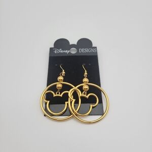 New Circle Disney Gold Hoop Earrings with Mickey Design